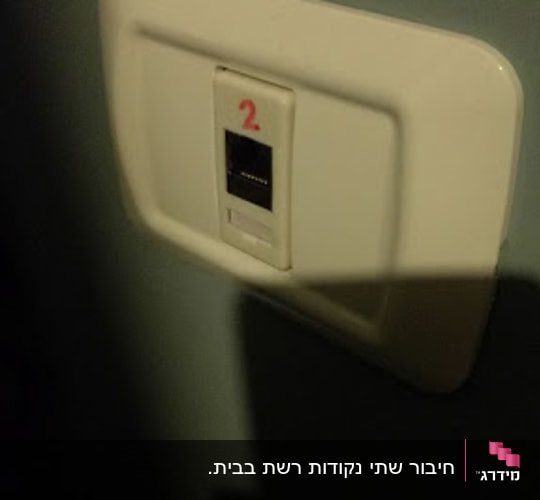 שקע רשת על קיר עם מספר 2